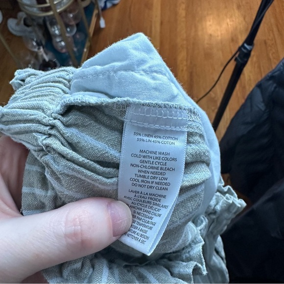 Beach Lunch Lounge | Striped Tie Waist Linen Blend Pants Size XS - Picture 8 of 8